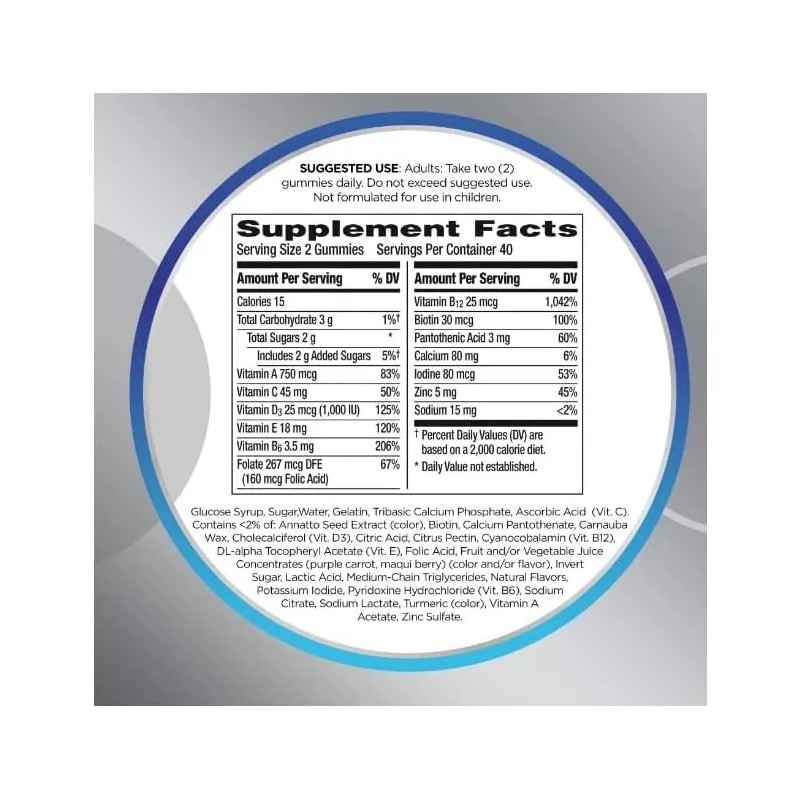 Centrum Multivitaminas Men Hombre 50 + Con 140 Gomitas Sabor