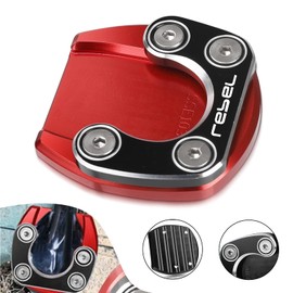 Motorcycle Kickstand Side Stand Enlarger Extension Pate Pad Compatible with Rebel 300/500 CMX300 CMX500 2017-2023 (Red)