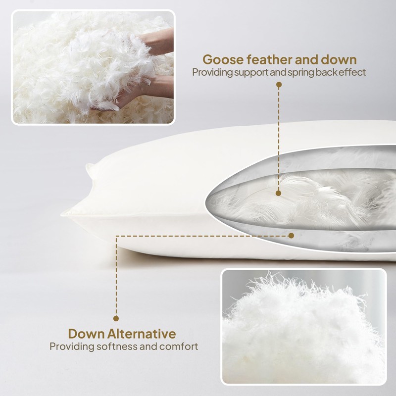 Goose Down & Feather Body Pillows for Adults, Full Length