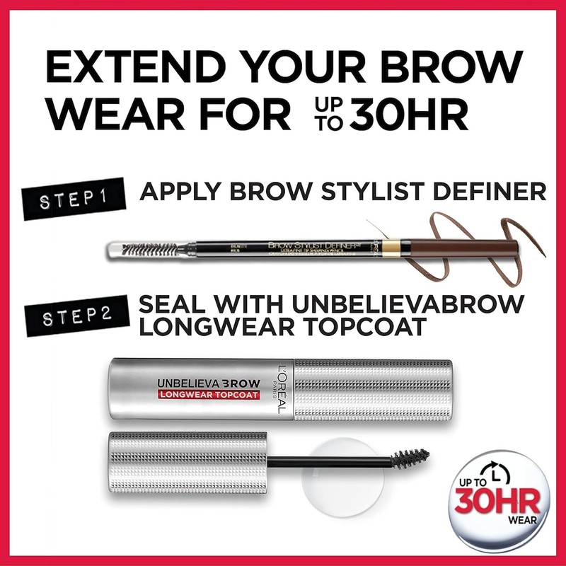 L'Oreal Paris Makeup Brow Stylist Definer Waterproof Eyebrow Pencil, Ultra-Fine