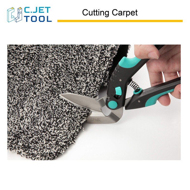C.JET TOOL 10" Heavy Duty Carpet Cutter, Industrial Scissors, Multipurpose,