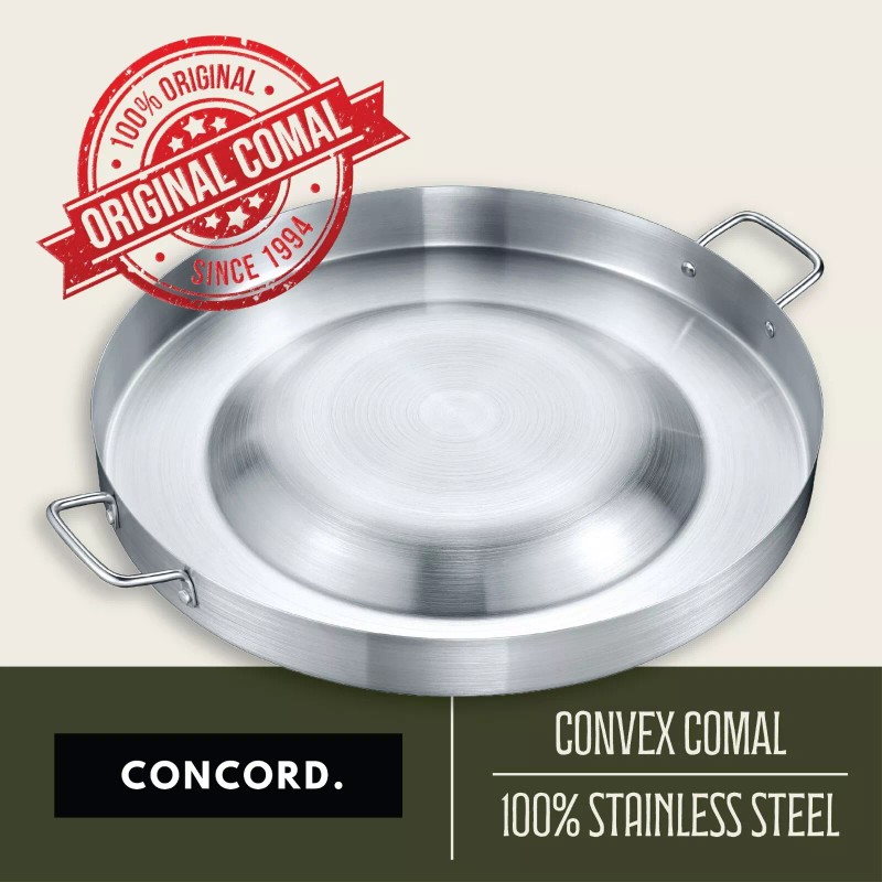 CONCORD Large Stainless Steel 21.25" Convexed Comal
