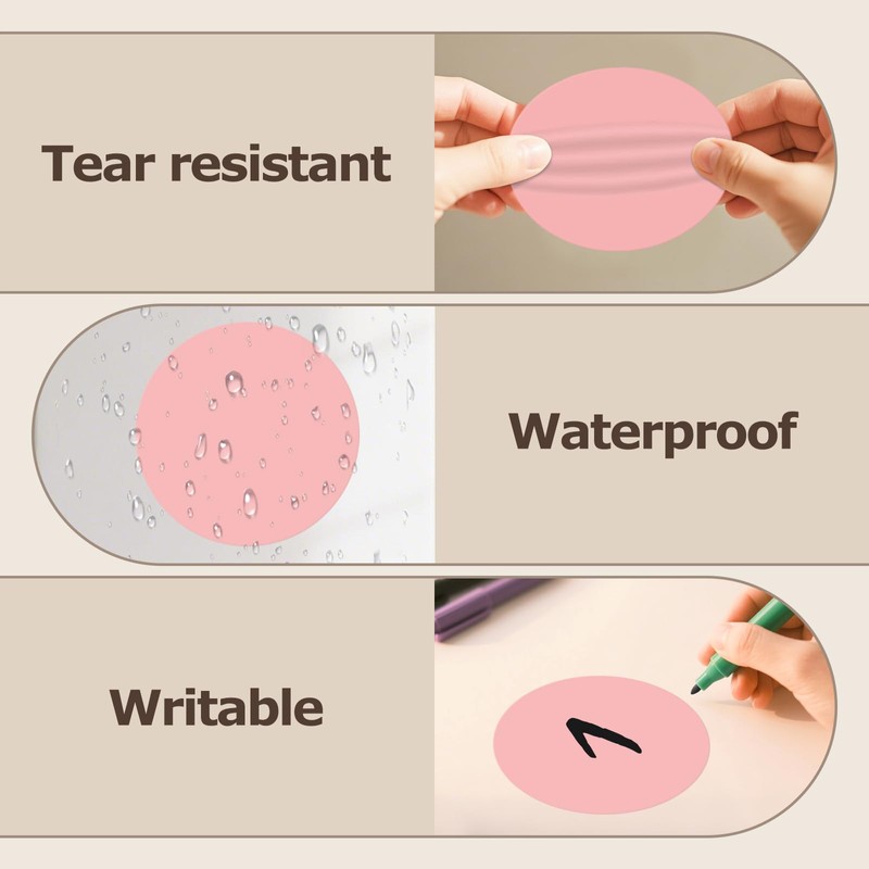 Meitaat Pack of 500 Round Stickers 76 mm Colour Coding