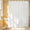Seenus Extra Wide Fabric Shower Curtain Liner with 6 Large