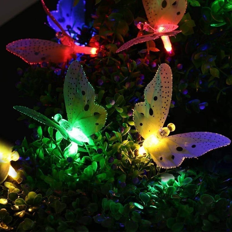 Berocia 20 LED Butterfly String Lights with Remote USB Plug