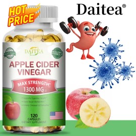 Daitea Apple Cider Vinegar Capsules 1300mg - Appetite Control - Metabolism Boost