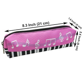 Maydahui 2 PCS Music Theme Pencil Case Large Capacity Canvas Piano Music Symbol Style Pen Pouch Holder Storage Bag Organizer Stationery Box Makeup Pouch Cosmetic Bag for Women Students Party Travel