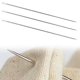 3PCS 12-Inch Large Eye Hand Sewing Needles ， Professional Upholstery Needles for Crafts, Doll Making & Tufting，Large Eye Hand Sewing Needles for Doll Making and Home Crafts