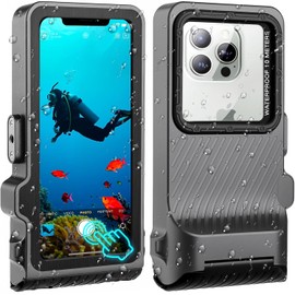 Craena Funda Protectora Profesional Subacuática para Teléfono, Carcasa Impermeable (Gris+Negro)