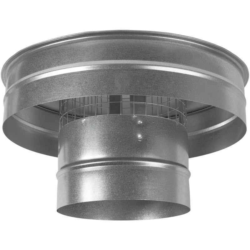 6" Inch Round Galvanized Steel Roof Cap with Mesh -