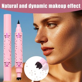 Faux Freckles,Face Dot Pen | Waterproof 2 In 1 Fake Freckles Stamps Eye Liner Long Lasting for Skin Beauty Women Girl Natural Look Gathering
