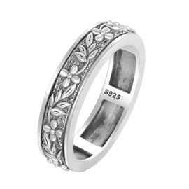 Fidget Ring Spinner 925 Sterling Silver Fidget Ring for Anxiety Filigree Rings Anxiety Relief Spinner Rings for Men Women Valentine's Day Birthday Gifts, Sterling Silver, Sterling Silver
