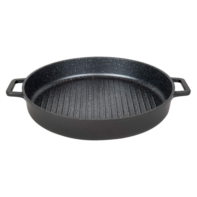 MasterPan Non-Stick Stovetop Oven Grill Pan with Heat-in Steam-Out Lid,