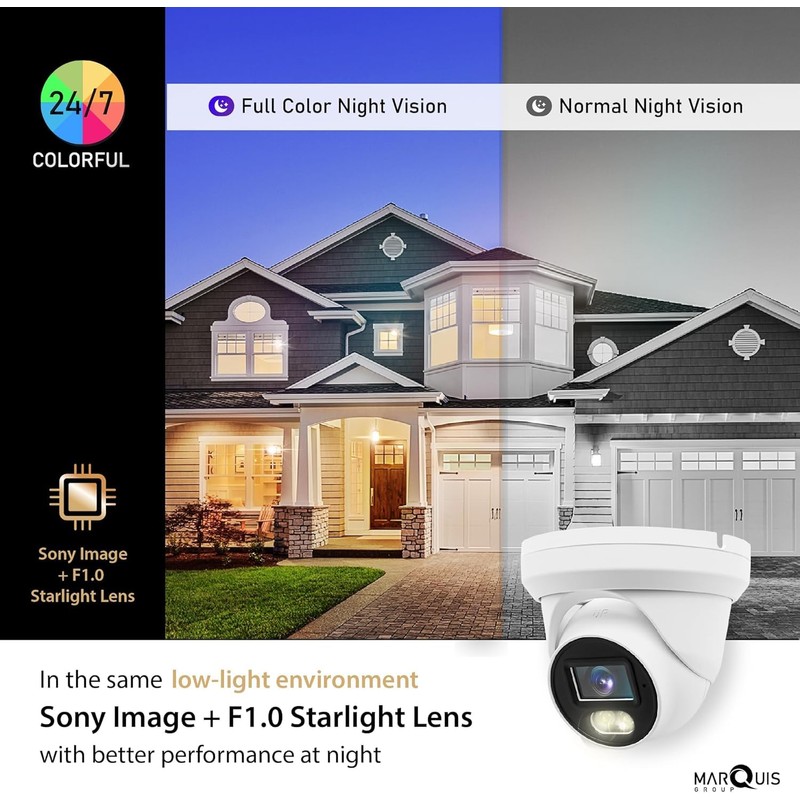 JUSTOP 5MP 3K Audio Full Colour Dome Turret CCTV Security