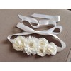 Handmade maternity sash belt with flowers and bow rhinestones decor