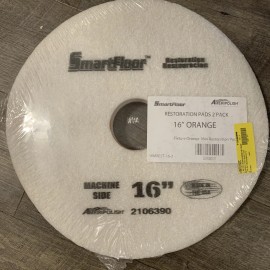 Ameripolish 2 Ameripolish SmartFloor Restoration Pads Concrete 16" Orange For Scrubber