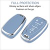 QBUC for Chevy Key Fob Cover With Keychain Chrome Silver