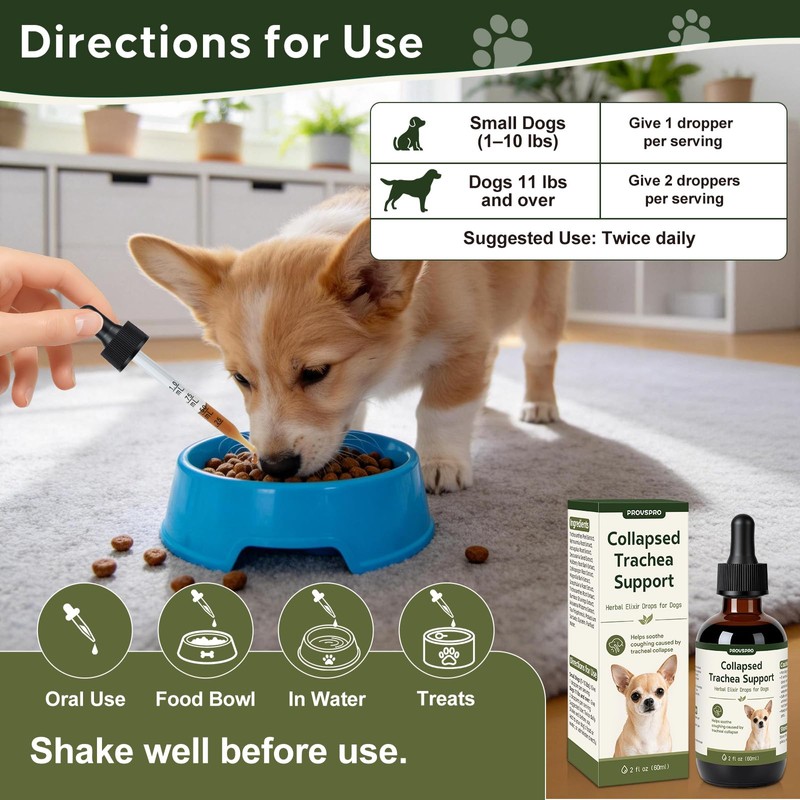 Trachea Cough Elixir, Collapsed Trachea Support for Dogs, Tracheal &