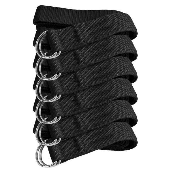Sunshine Yoga 6-Pack Yoga Strap, 6-Foot Yoga Straps With Anti-Slip