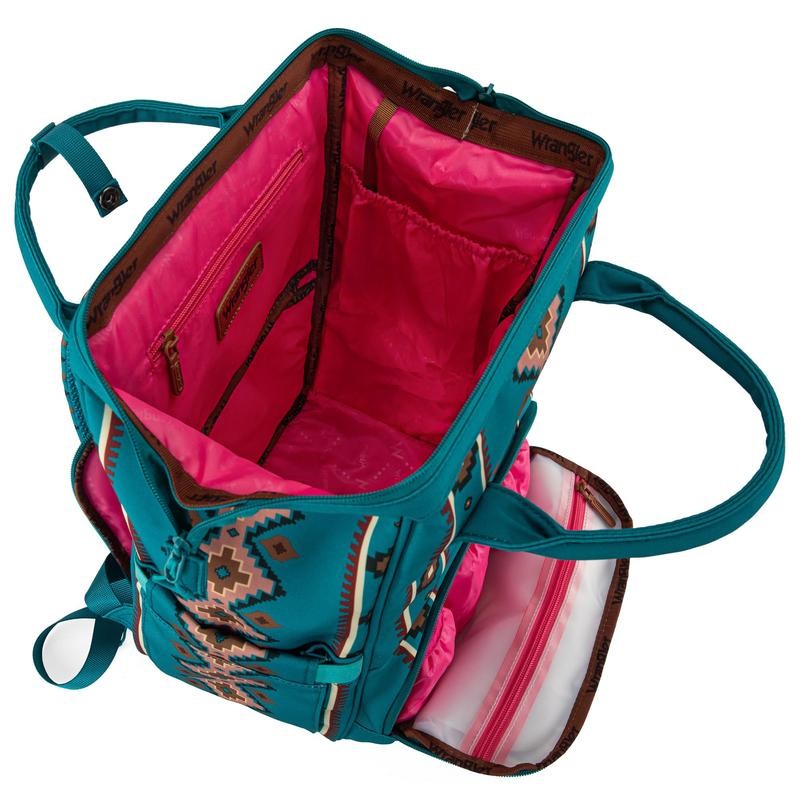 Wrangler Western Diaper Bag Aztec Backpack Organized Daypack-Cowgril Fashion:_Coffee