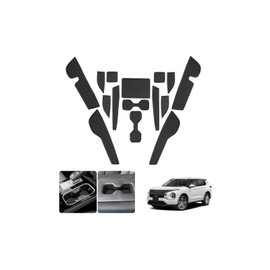 LUWU for 2025 Mitsubishi Outlander Accessories - for 2025 Mitsubishi Outlander Door Slot Mats Cup Holder Insert Coaster Center Console Liners Mats Black - 15 PCS/Sets(NOT for Outlander PHEV&Sport)