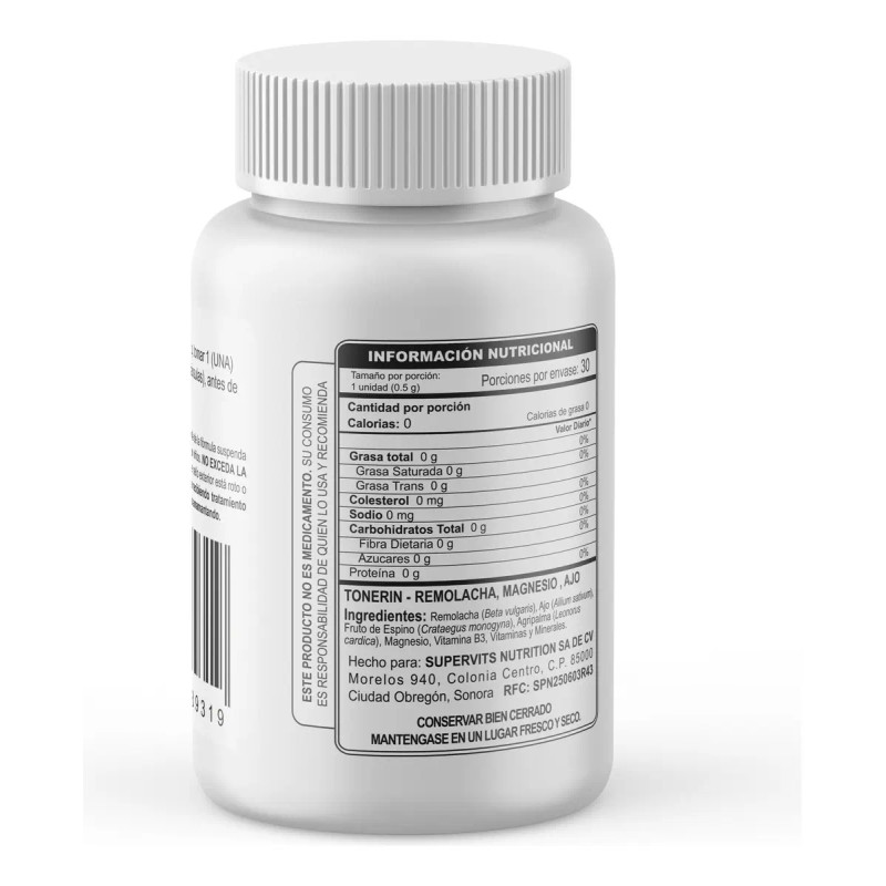 Supervits Tonerin Suplemento Alimenticio Capsulas 2pack