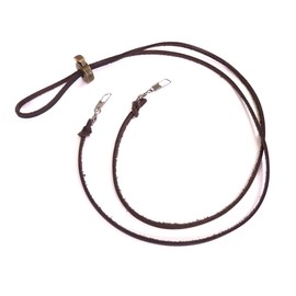 Westernwear-Shop Leather Chin Strap with Hooks 110 cm Extra Long Brown Vintage Style Chin Strap Chinstrap Hat Catcher Strap for Hats Western Hats Cowboy Hats Leather Hats with Eyelets or Leather