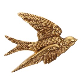 DOITOOL Metal Birds Sparrows：Vintage Swallows Wall Mounted Animal Head Decor Hanging for Bathroom Livingroom Garden Wall Sculptures Kitchen Office - Golden