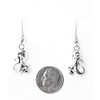 Sitting Monkey - 19x11mm - Silver alloy charm dangle earrings.