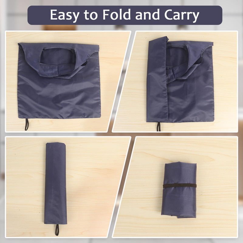 Niuoppy 4PCS Polyester Reusable Shopping Bags, Foldable Shopping Bag, Washable