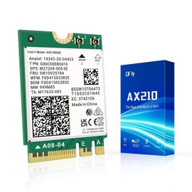 QFly AX210NGW Tarjeta inalámbrica WiFi 6E M.2 2230/NGFF con Bluetooth 5.3, adaptador de red de triple banda 5374Mbps para portátil compatible con Windows 10/11 (64bit)