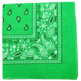 Kaiser Novelty Bandanas Paisley Cotton Bandanas (Lime 22 X 22 in)