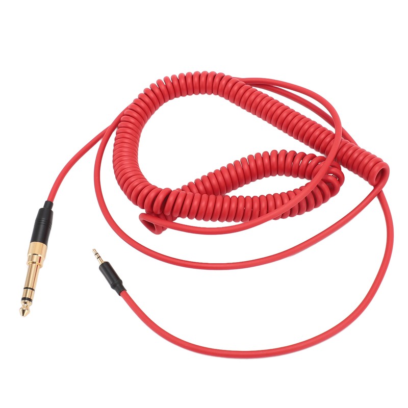 Coiled Headphone Cable Gold Plated Connector Replacement Headset Sound Cord