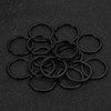 TYGFRT 25Pcs Black Stainless Steel Keychain, Round Keychain, Solid Color