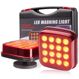 inhtgeas Magnetic Strobe Lights - Wireless Strobe Hazard Light Kit for Trucks Rechargeable Magnetic Flashing Beacon Lights for Vehicles & Trailers (Red)