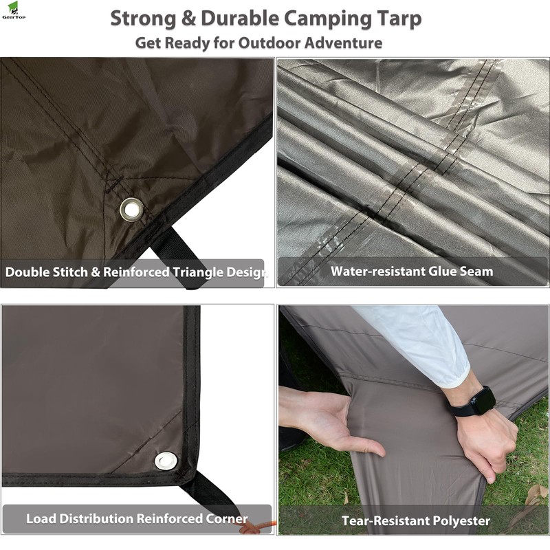GEERTOP 17 x 10 ft Camping Tarp Lightweight Large Waterproof
