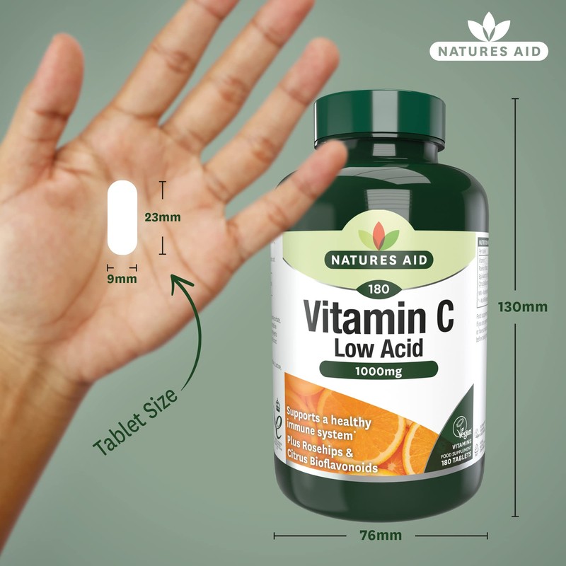 Natures Aid | Vitamin C - 1000Mg Low Acid 180