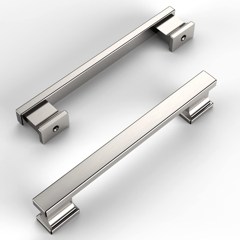 Amerdeco 6 Pack Brushed Satin Nickel Cabinet Pulls 5 Inch(128mm)