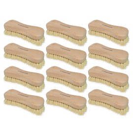 All-Natural Wooden Scrub Brush Set | Eco-Friendly Cleaning Brush Set with Tampico Bristles | Floor Scrub Brush & Shower Scrubber for Bathroom, Tub, Kitchen & Carpet | Sustainable Set – Pack of 12