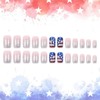24Pcs Independence Day Fake Nails, July 4th Press on Nail