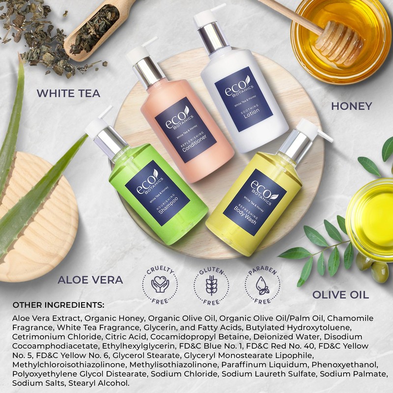 Eco Botanics Hotel Amenities Set | 10.14oz Pump Bottles |