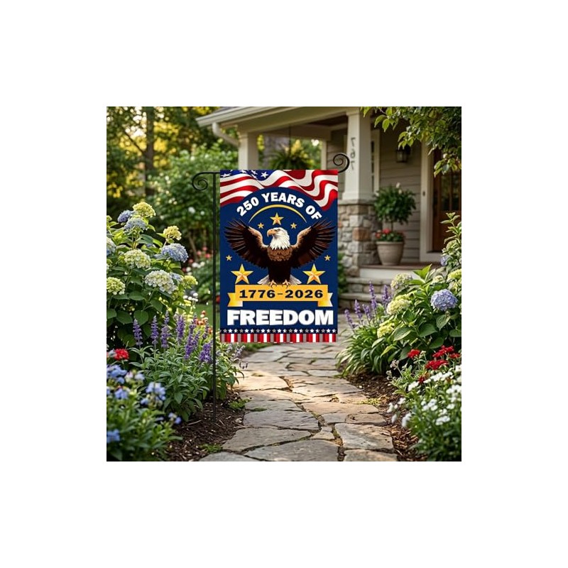 250th Anniversary USA Garden Flag with Eagle Design