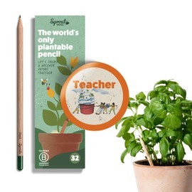SproutWorld Wood-Cased Pencils | Teacher's Edition | HB Pre-Sharpened Graphite Plantable Wooden Pencils with flower, Herb & Vegetable Seeds | Gift for Teachers | 32 Pack