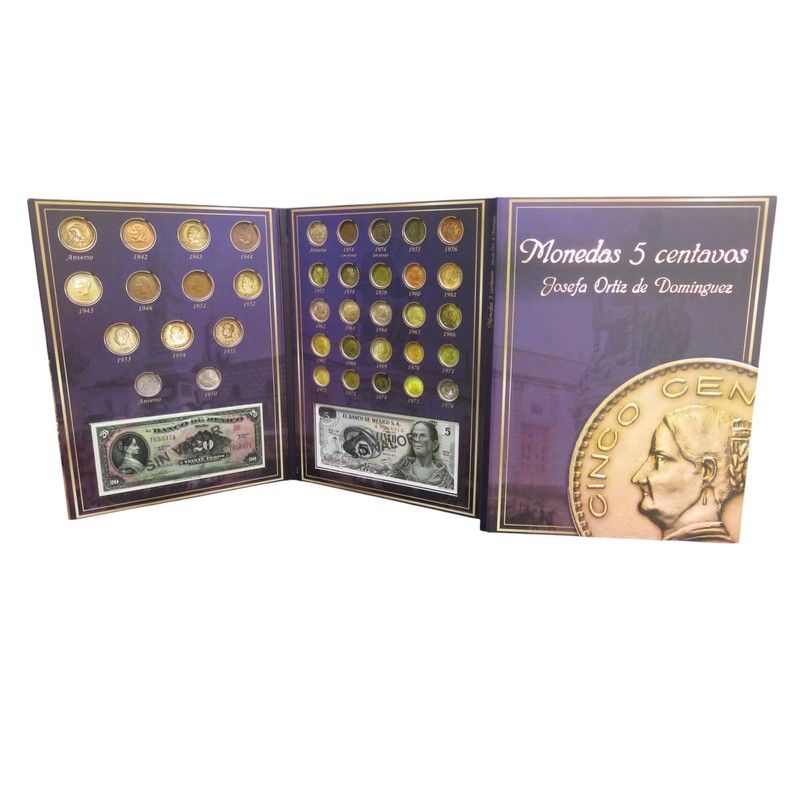 Numart Album para Monedas DE 5 CENTAVOS Josefa Mexico NUMISMATICA