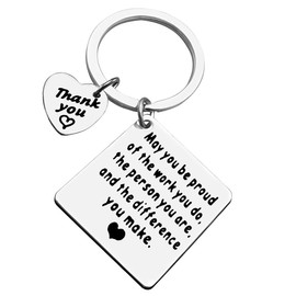 Thank You Gift Make a Difference Keychain Appreciation Gift for Volunteer Nurse Mentor Employee Thank You Keychain for Social Worker Teacher Gratitude Gift