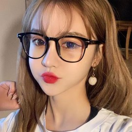 Solxion Blue Light Cut Date Glasses, Thick Cell Frame, PC Glasses, No Prescription, Small Face Effect, Stylish, Unisex, For Driving and Motorcycling