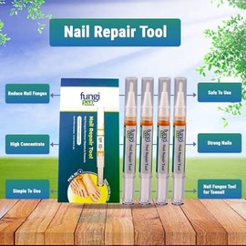 Nail Repair Pen by Fungi-Pen. Nail Fungus Tool for Toenail, Fingernail and Toenail Fungus, Extra Strength, Toe Nail Restoring Professional Solution - Toe Nail Repair Tool - 4 pens per pack + Nail File