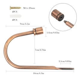 TAIYOU Pack of 2 Metal Curtain Tiebacks Hooks Decorative Wall Mounted Tie Hooks for Bedroom Living Room Bathrooms Kitchens Offices Dining Room Cafes Red Bronze Cylindrical Head