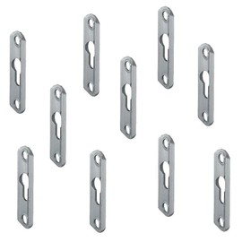 Rounded Head Fitting Metal Cabinet Hanger Made of Steel, 16 x 60 x 3.5 mm, Lens Head Plate Countersunk with Slotted Hole, Mounting Hardware for Inlet or Screws, Pack of 10 - Furniture Hanger