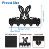 MAYJOYDIY Easter Rabbit Key Hangers for Wall Grass Bunny Wood
